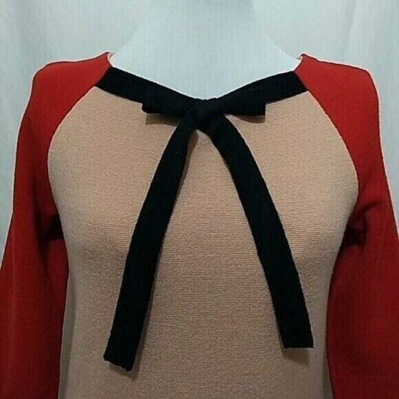 Moschino Cheap and Chic Dress Womens 4 Color Block Sweater Virgin Wool Italy - Picture 4 of 7